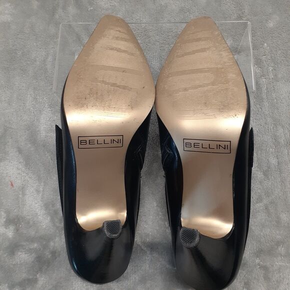 Bellini Rimmer Black Leather Classic Zipper Ankle Bootie Heels Size 7M - Picture 8 of 9